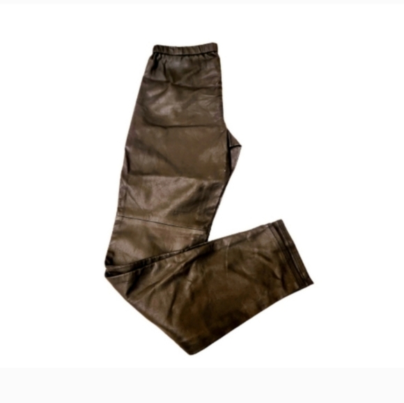 EUC! Michael Kors Black Faux Leather Pants w/ Elastic waist band size 10. - Picture 4 of 6
